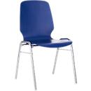 Silla moldeada 710, asiento moldeado redondeado, azul