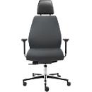 Sillón de dirección giratoria TEC 24/7 classic, Syncro®-Tension, con reposabrazos, respaldo acolchado, gris