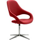 Sillón giratorio SAMBA, resiste hasta 200 kg de peso máximo, respaldo alto, rojo