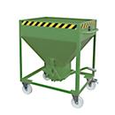 Silo tipo SR 375, ruedas, capacidad 375 l, verde RAL 6011