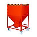 Silo tipo SR 600, ruedas, capacidad 600 l, rojo RAL 3000