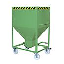 Silo tipo SR 600, ruedas, capacidad 600 l, verde RAL 6011