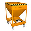 Silobehälter Typ SRE-D 375, mit Einfahrtaschen und Rädern, lackiert, orange