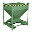 Silocontainer type SG-D 375, met insteekgaten voor hefwagen, gelakt, groen