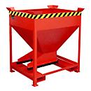 Silocontainer type SG-D 375, met insteekgaten voor hefwagen, gelakt, rood