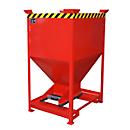 Silocontainer type SG-D 600, met insteekgaten voor hefwagen, gelakt, rood