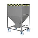 Silocontainer type SR 600, wielen, inhoud 600 liter, grijs RAL 7005