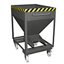 Silocontainer type SRE-D 375, met insteekgaten voor hefwagen en wielen, gelakt, grijs
