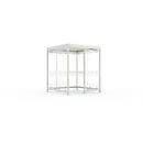 Sistema de cubierta para exteriores WSM Köln K2 b/c, ancho 2165 x fondo 2165 x alto 2510 mm, completamente montado, blanco grisáceo RAL 9002