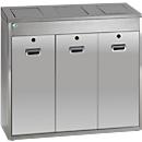 Sistema de recolha seletiva VAR 3 x 48 litros, aço inoxidável