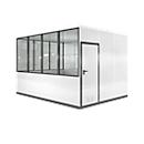 Sistema de salas móveis WSM, L 4090 x W 3045 mm, para instalação exterior, com pavimento, cinzento- branco RAL 9002/ anthr.grey RAL 7016