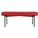 Sitzbank meet® by Paperflow GAIA, oval L, desinfektionsmittelbeständiger Kunstlederbezug rot, 4-Fußgestell mattschwarz, B 1180 x T 420 x H 455 mm