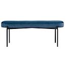Sitzbank meet® by Paperflow GAIA, oval L, Samtbezug blau, 4-Fußgestell mattschwarz, B 1180 x T 420 x H 455 mm