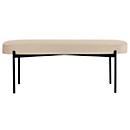 Sitzbank meet® by Paperflow GAIA, oval L, Stoffbezug elfenbeinfarben, 4-Fußgestell mattschwarz, B 1180 x T 420 x H 455 mm