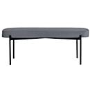 Sitzbank meet® by Paperflow GAIA, oval L, Stoffbezug mausgrau, 4-Fußgestell mattschwarz, B 1180 x T 420 x H 455 mm