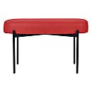 Sitzbank meet® by Paperflow GAIA, oval M, desinfektionsmittelbeständiger Kunstlederbezug rot, 4-Fußgestell mattschwarz, B 790 x T 420 x H 455 mm