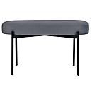 Sitzbank meet® by Paperflow GAIA, oval M, Samtbezug grau, 4-Fußgestell mattschwarz, B 790 x T 420 x H 455 mm