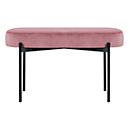 Sitzbank meet® by Paperflow GAIA, oval M, Samtbezug rosé, 4-Fußgestell mattschwarz, B 790 x T 420 x H 455 mm