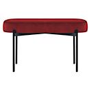 Sitzbank meet® by Paperflow GAIA, oval M, Samtbezug rot, 4-Fußgestell mattschwarz, B 790 x T 420 x H 455 mm