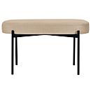 Sitzbank meet® by Paperflow GAIA, oval M, Stoffbezug elfenbeinfarben, 4-Fußgestell mattschwarz, B 790 x T 420 x H 455 mm