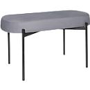 Sitzbank meet® by Paperflow GAIA, oval M, Stoffbezug mausgrau, 4-Fußgestell mattschwarz, B 790 x T 420 x H 455 mm