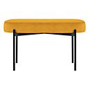Sitzbank meet® by Paperflow GAIA, oval M, Stoffbezug safran, 4-Fußgestell mattschwarz, B 790 x T 420 x H 455 mm