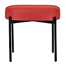 Sitzbank meet® by Paperflow GAIA, oval S, desinfektionsmittelbeständiger Kunstlederbezug rot, 4-Fußgestell mattschwarz, B 490 x T 380 x H 455 mm