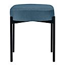Sitzbank meet® by Paperflow GAIA, oval S, Samtbezug blau, 4-Fußgestell mattschwarz, B 490 x T 380 x H 455 mm