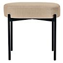 Sitzbank meet® by Paperflow GAIA, oval S, Stoffbezug elfenbeinfarben, 4-Fußgestell mattschwarz, B 490 x T 380 x H 455 mm