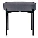 Sitzbank meet® by Paperflow GAIA, oval S, Stoffbezug mausgrau, 4-Fußgestell mattschwarz, B 490 x T 380 x H 455 mm