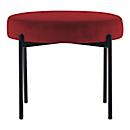 Sitzbank meet® by Paperflow GAIA, rund, Samtbezug rot, 4-Fussgestell mattschwarz, B 575 x T 575 x H 455 mm