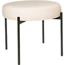 Sitzbank meet® by Paperflow GAIA, rund, Stoffbezug elfenbeinfarben, 4-Fußgestell mattschwarz, B 575 x T 575 x H 455 mm