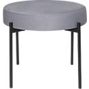 Sitzbank meet® by Paperflow GAIA, rund, Stoffbezug mausgrau, 4-Fußgestell mattschwarz, B 575 x T 575 x H 455 mm