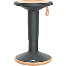 Sitzhocker ECO UPis1, biobasierter Kunststoff, Ø 330 x H 450–630 mm, schwarzgrau