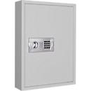 Sleutelkast SLE 120, voor wandmontage, 120 haken, zonder gleuf, deurscharnier rechts, elektronisch slot met batterijen, incl. verankeringsmateriaal, B 460 x D 130 x H 630 mm, plaatstaal, lichtgrijs RAL 7035