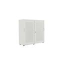 Sliding-door cabinet, sound-insulating front panel, W 1200 mm, 3 AA, light grey