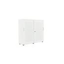 Sliding door cabinet, sound-insulating front panel, W 1200 mm, 3 AA, white