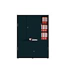 Sliding-door cabinet, sound-insulating front panel, W 1350 mm, 5 AA, graphite