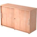 Sliding door wardrobe, 2 AA, W 1200 x D 400 x H 748 mm, walnut finish