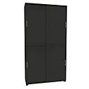 Sliding door wardrobe, W 1200 mm, 6 AA, graphite