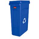 Slim Jim® afvalbak, 87 liter, blauw, met recyclingsymbool