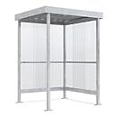 Smoking shelter WSM Jena, outdoor, for 2-3 persons W 1550 x D 1550 x H 2360 mm, galvanized