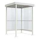 Smoking shelter WSM Jena, outdoor, for 2-3 persons W 1550 x D 1550 x H 2360 mm, powder-coated grey white RAL 9002