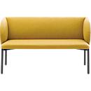 Sofa Leyform LIV, 2-zits, rechthoekig, B 1270 x D 620 x H 740 mm, met armleuningen &amp; glijders, stoffen bekleding, geel