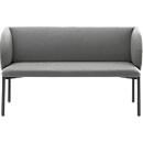 Sofa Leyform LIV, 2-zits, rechthoekig, B 1270 x D 620 x H 740 mm, met armleuningen &amp; glijders, stoffen bekleding, grijs