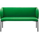 Sofa Leyform LIV, 2-zits, rechthoekig, B 1270 x D 620 x H 740 mm, met armleuningen &amp; glijders, stoffen bekleding, groen
