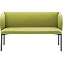 Sofa Leyform LIV, 2-zits, rechthoekig, B 1270 x D 620 x H 740 mm, met armleuningen &amp; glijders, stoffen bekleding, lichtgroen