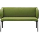Sofa Leyform LIV, 2-zits, rechthoekig, B 1270 x D 620 x H 740 mm, met armleuningen &amp; glijders, stoffen bekleding, mosgroen