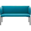 Sofa Leyform LIV, 2-zits, rechthoekig, B 1270 x D 620 x H 740 mm, met armleuningen &amp; glijders, stoffen bekleding, petrol
