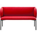 Sofa Leyform LIV, 2-zits, rechthoekig, B 1270 x D 620 x H 740 mm, met armleuningen &amp; glijders, stoffen bekleding, rood